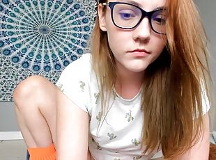 Sex machine fucks college girl in front of webcam