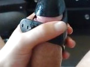 trying out my new penis trainer vibrator