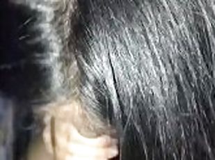 My 19 year Asian girlfriend gags my cock