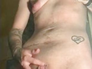Ftm with painted nails fucks deep and cums