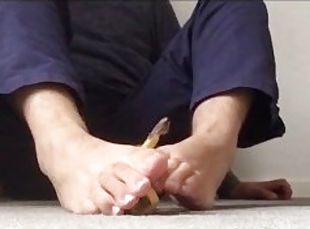 Masturbation, Pieds, Point de vue, Fétiche, Solo, Branlette avec les pieds, Banane