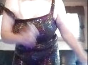 BBW Plays Just Dance in a Sparkly Rainbow Leotard