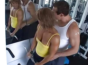 Muscular milf works out and gets laid