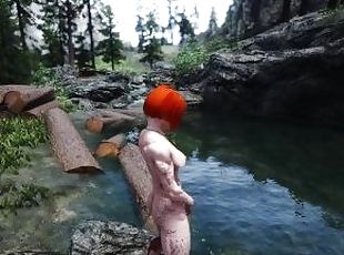 Skyrim Short - Urination Redhead Breton Shaved Pussy