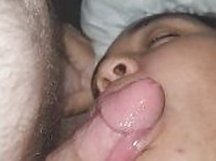 Ebony BBW Gives Sloppy Deepthroat and Gets Oral Creampie (She Keeps Sucking)