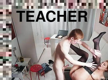 TUTOR4K. Bad boy pretends to have heart attack to have sex with tutor