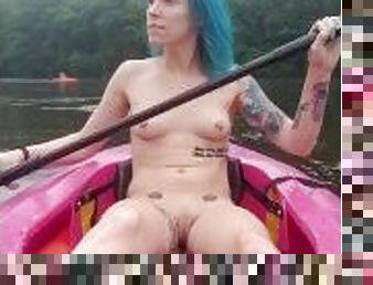 Fully nude kayaking on public river (caught by strangers!!)