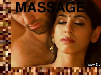 massage, indien, couple, exotique, brunette