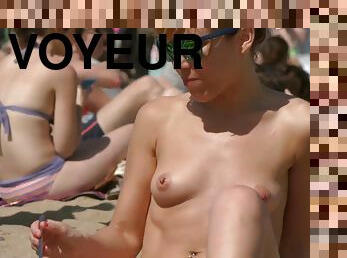 en-plein-air, public, amateur, ados, maison, cam, plage, espion, voyeur, jeune-18