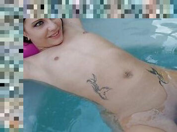 Floating Pink: Petite Babe Makes A Big Splash As She Gets Fucked In The Pool