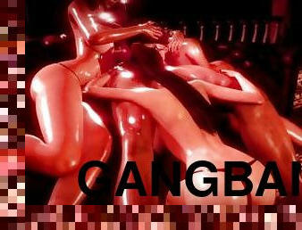 gros-nichons, orgie, chatte-pussy, lesbienne, gangbang, ejaculation-interne, trio, ejaculation, hentai, 3d