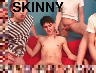 Super skinny bitch boy fucked by hard dicks