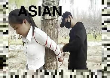 asiatique, en-plein-air, public, japonais, bdsm, fétiche, parc