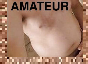 masturbation, amateur, énorme-bite, secousses, solo, bite