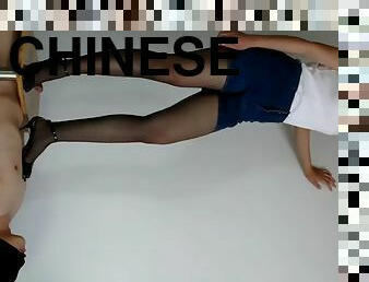 Chinese femdom mistress trample board cock crush cbt footjob