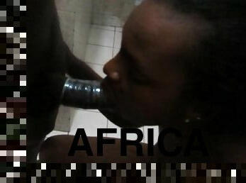 African Amateur Friends Have Sex In Toilet
