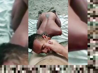 nudiste, en-plein-air, public, amateur, fellation, ejaculation-sur-le-corps, interracial, gay, branlette, plage