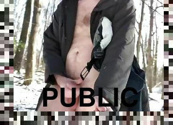 masturbation, public, gay, attrapée, solo, noël