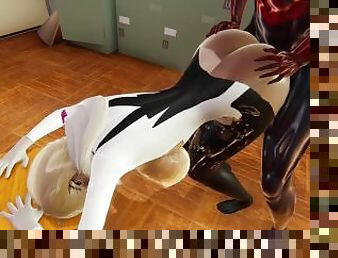 Spider Gwen Doggystyle Anal Creampied - Spiderman Hentai Cartoon Big Tits