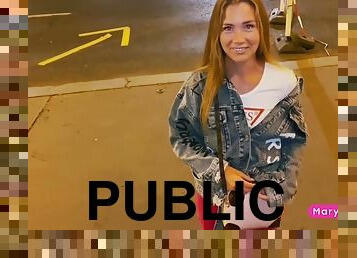 Teen 18+ Takes The Biggest Dick Of Favourite Pornostar In Public - Mary Rock