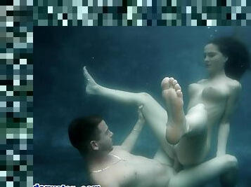 Underwater Hard Fuck scene with perverted couple