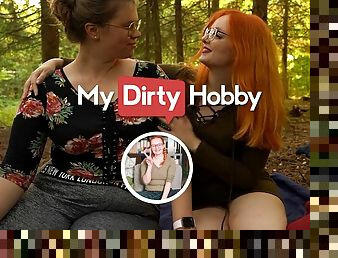 MyDirtyHobby - First lesbian outdoor fuck