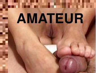 masturbaatio, vaimo, amatööri, mälliotos, valtava-mulkku, ranskalainen, jalat, aviomies, mälli, fetissi