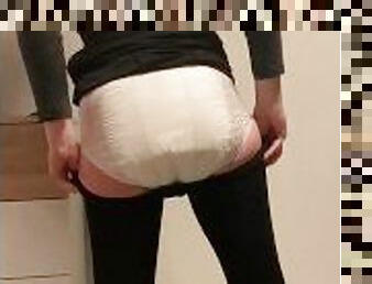 Diaper Girl Lisa Secretly diapered and wetting (Full video)