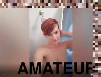 Redhead shower webcam