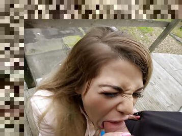 doggy-style, utomhus, publik, student, amatör, avsugning, tonåring, deepthroat, pov