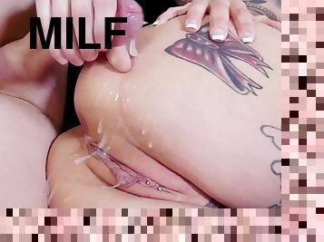 Kinky tattooed pornstar MILF Anna Bell Peaks - hardcore with cum on ass