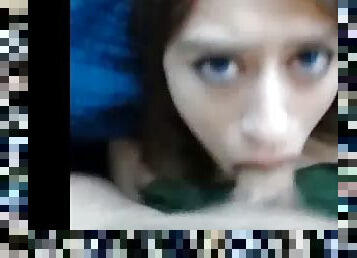 Hot teen webcam slut sucks cock