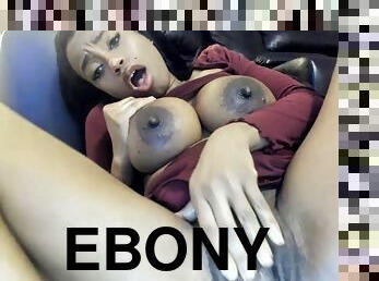 ebony doll with big tits mastubating on webcam