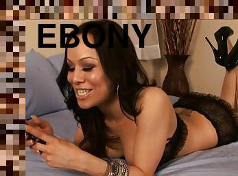 Ebony guy screwed Celeste Fuentes on the bed