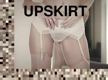 Ukrainian hottie cara mell in sexy stockings fucks her pussy