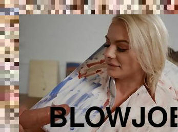 blowjob, tenåring, blond, pikk, ben