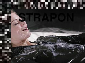 Latex Strapon Solo Until Huge Ejaculation