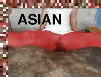 asiatique, baignade, pisser, amateur, mature, pornstar, point-de-vue, ejaculation, douche, humide