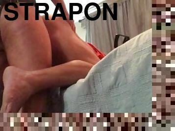 Fucking daddys ass with bbc strapon