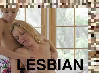 pillu-pussy, lesbo-lesbian, milf, kiimainen, blondi, kaunis, äiti, upea