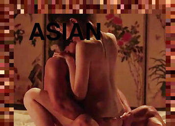 impassioned love scene from costumed asian movie