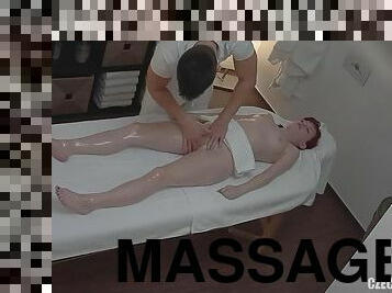 amatör, massage, spion, rödhårig