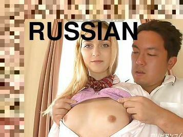 asiatique, russe, étudiante, ados, jouet, pornstar, ejaculation-interne, blonde, taquinerie