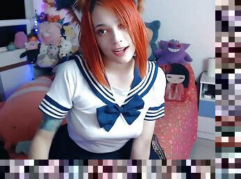 Foxy school girl without bra and panties