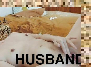 My husband cum early, I had to help myself to cum.