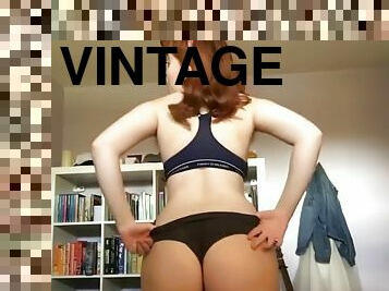 Dorky 18 yr old tries quick vintage strip