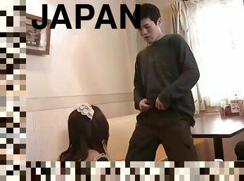 Japanese maid blowjob