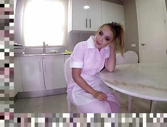 Maid fucked for money pov style