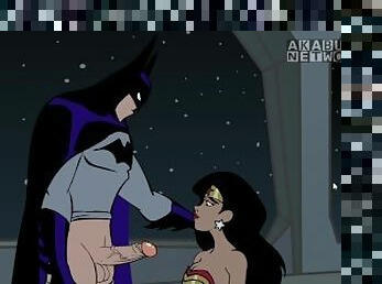 Batman Pounding Wonder Woman's Both Holes and Cum on her face cartoon Porn