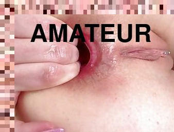 masturbation, chatte-pussy, amateur, anal, maison, doigtage, percé, fétiche, solo, trou-du-cul